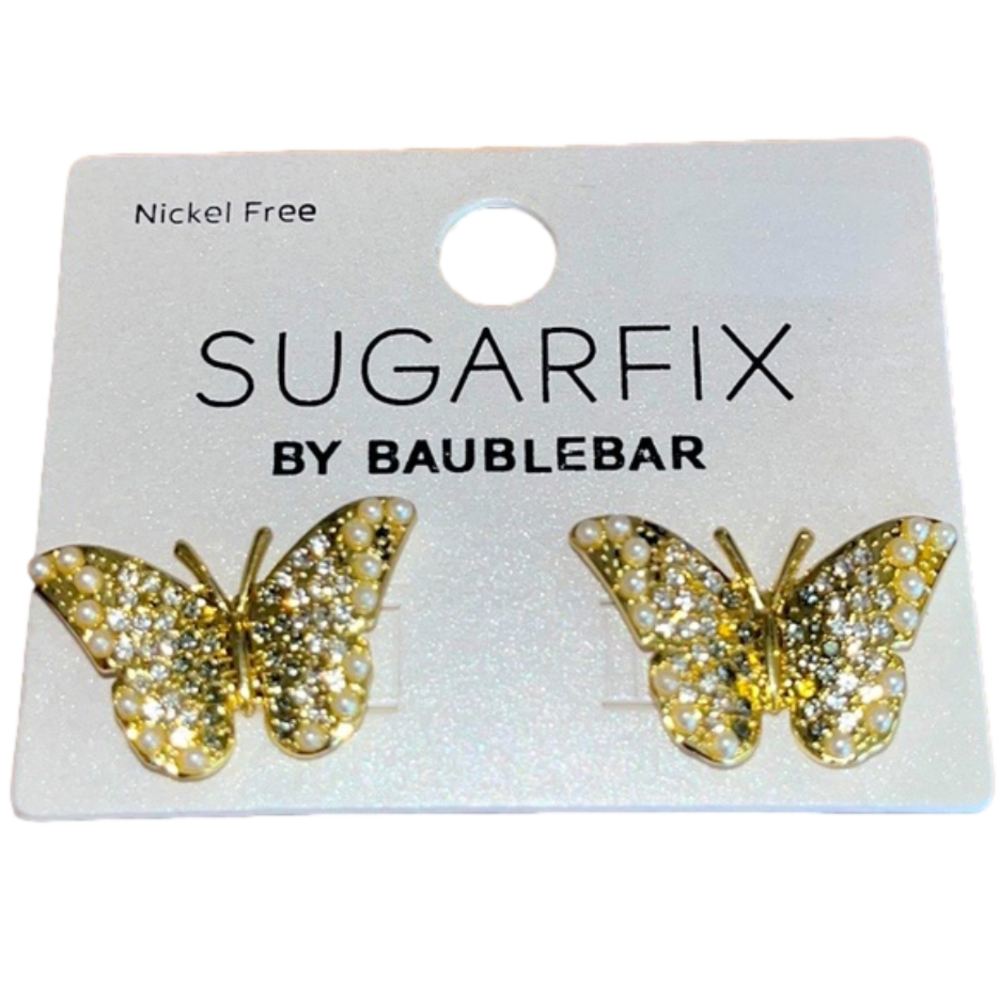 BRAND NEW! Sugarfix by Baublebar Gold Butterfly Post Earrings